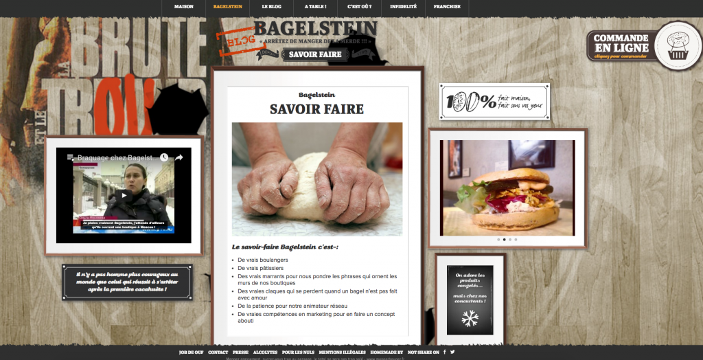 La page « Savoir faire » de Bagelstein, qui mêle plusieurs types de contenus